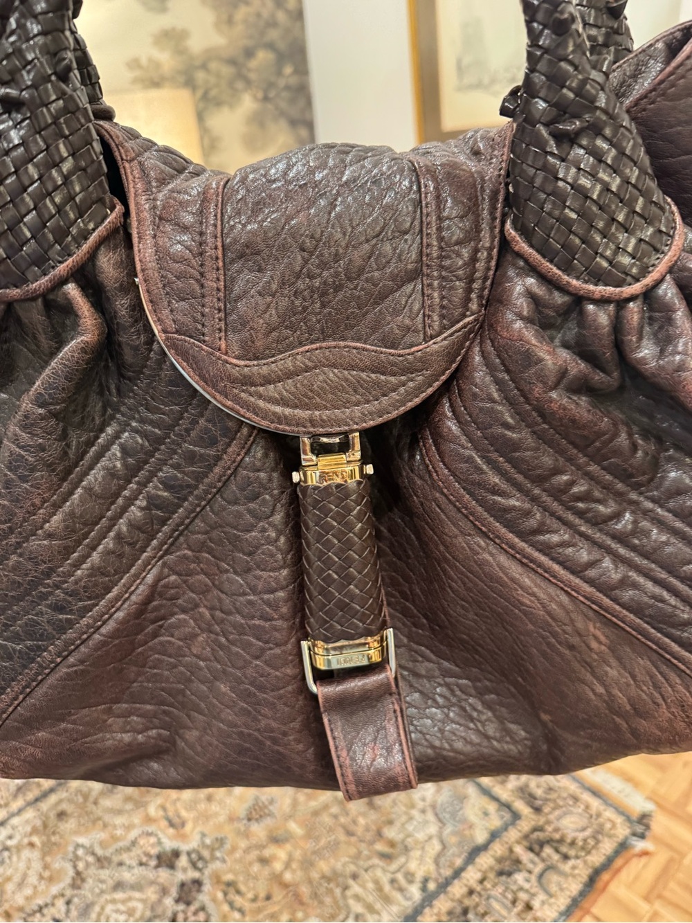 Classic 100% authentic large vintage Leather Fendi Spy bag - Picture 3 of 12